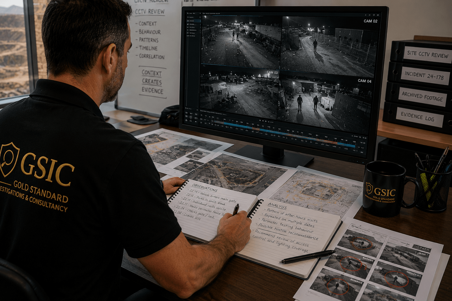 Independent GSIC consultant analysing CCTV footage from an Australian mining operation