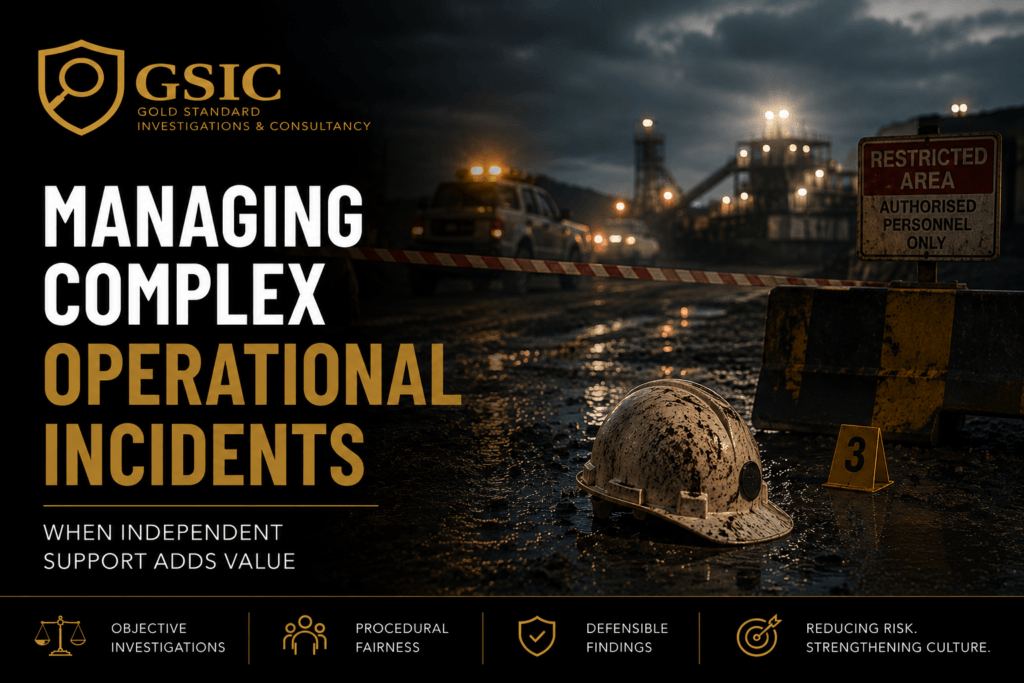 Australian mining operation following an operational incident requiring independent specialist support and evidence-based decision making.